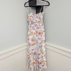 En Saison Floral Chiffon Midi Dress